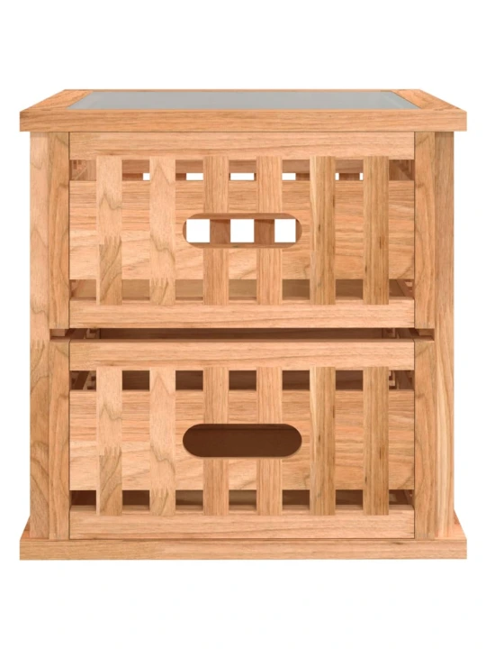 Noční stolky 2 ks 34 x 34 x 34 cm masivní ořechové dřevo