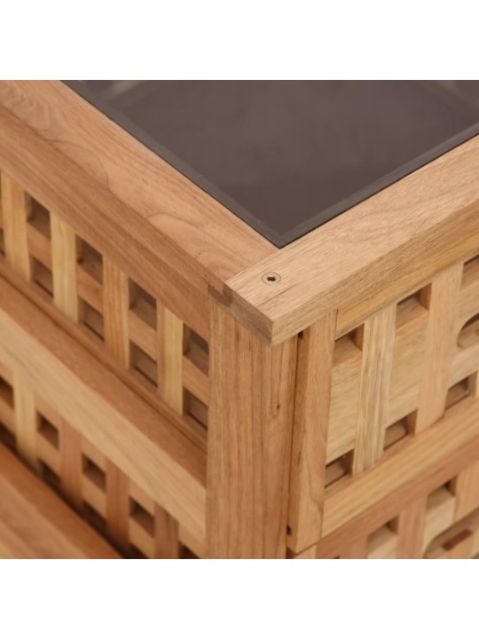 Noční stolky 2 ks 34 x 34 x 34 cm masivní ořechové dřevo
