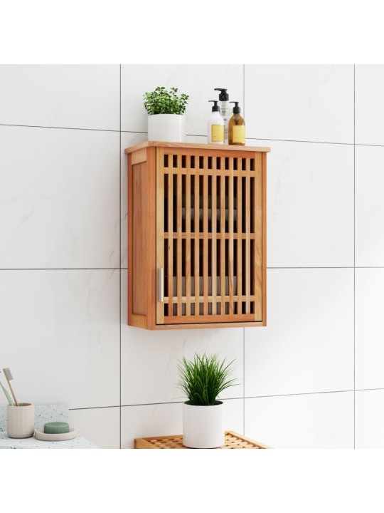 Nástěnná koupelnová skříňka 42x23x60 cm masivní ořechové dřevo