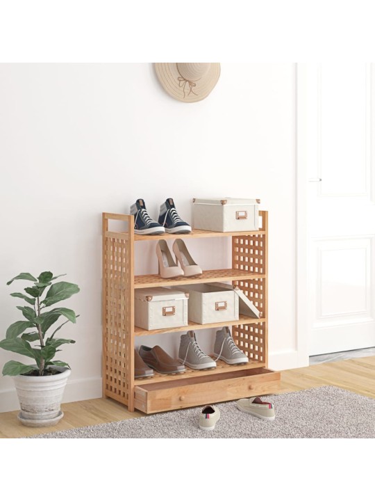 Botník se zásuvkou 70 x 27 x 81 cm masivní ořechové dřevo