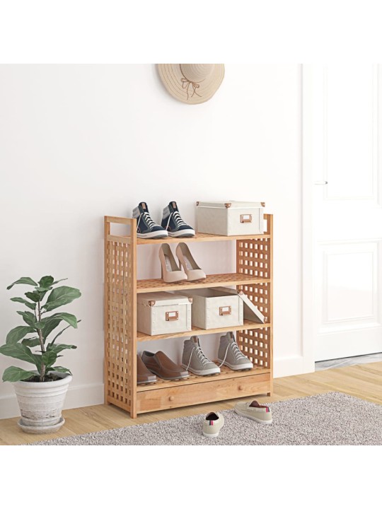 Botník se zásuvkou 70 x 27 x 81 cm masivní ořechové dřevo