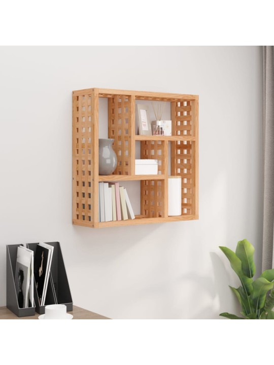 Nástěnná police 49 x 15 x 49 cm masivní ořechové dřevo