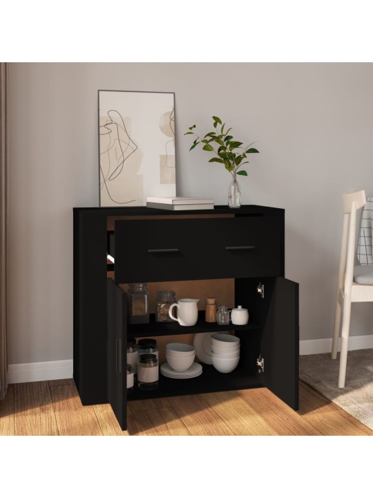 Příborník černý 80x33x70 cm kompozitní dřevo