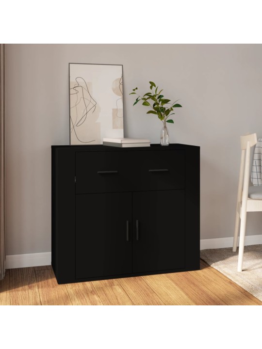 Příborník černý 80x33x70 cm kompozitní dřevo