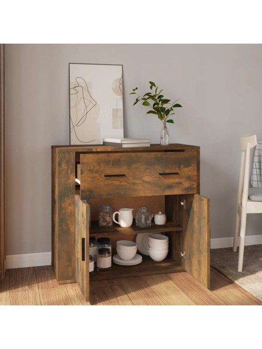 Příborník kouřový dub 80x33x70 cm kompozitní dřevo