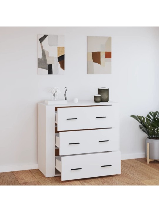 Příborník bílý 80 x 33 x 70 cm kompozitní dřevo