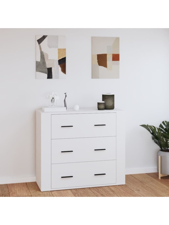 Příborník bílý 80 x 33 x 70 cm kompozitní dřevo