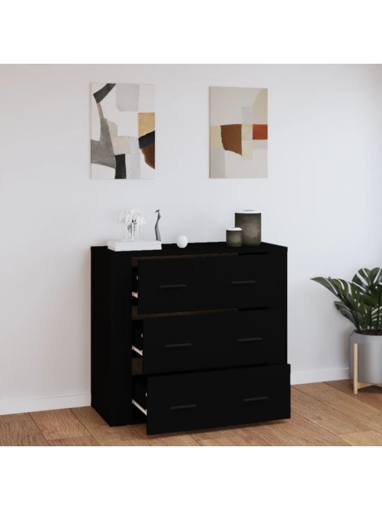 Příborník černý 80x33x70 cm kompozitní dřevo