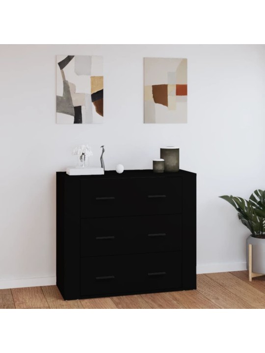 Příborník černý 80x33x70 cm kompozitní dřevo