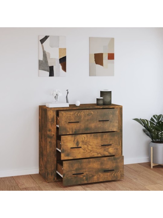 Příborník kouřový dub 80x33x70 cm kompozitní dřevo