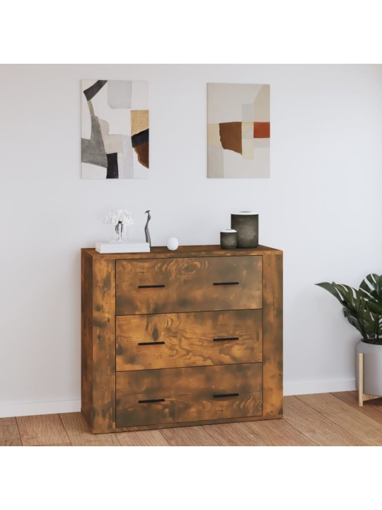Příborník kouřový dub 80x33x70 cm kompozitní dřevo
