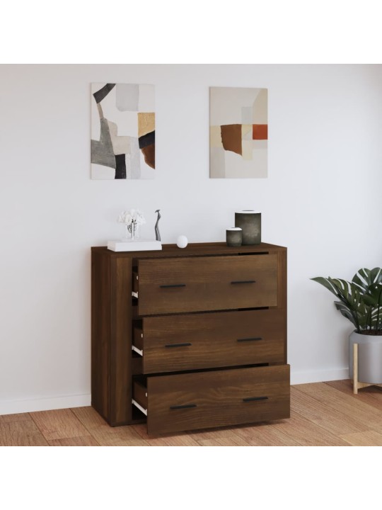 Příborník hnědý dub 80x33x70 cm kompozitní dřevo