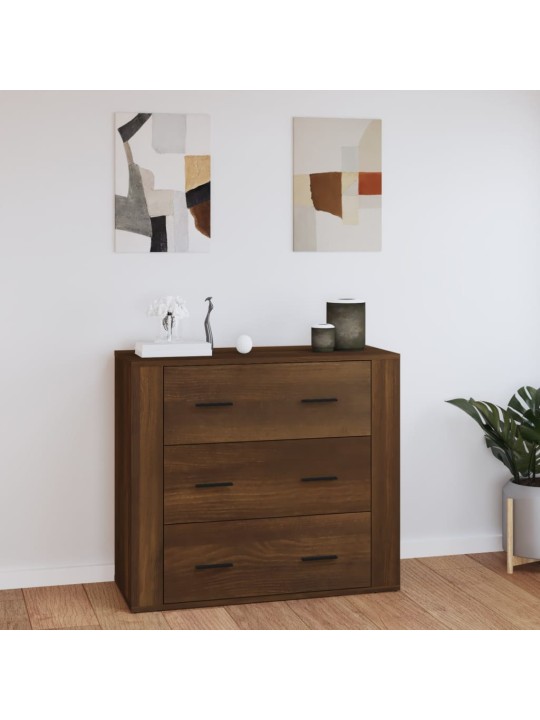 Příborník hnědý dub 80x33x70 cm kompozitní dřevo