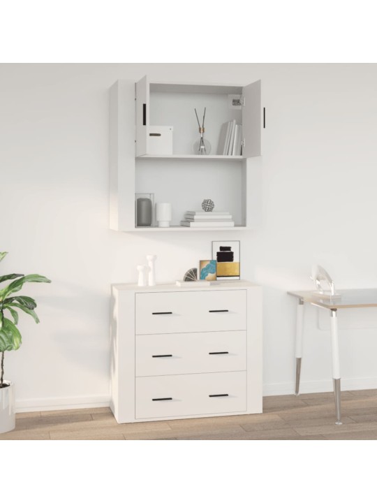 Nástěnná skříňka bílá 80x33x80 cm kompozitní dřevo