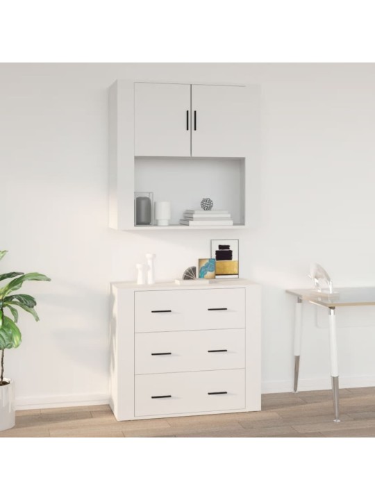 Nástěnná skříňka bílá 80x33x80 cm kompozitní dřevo
