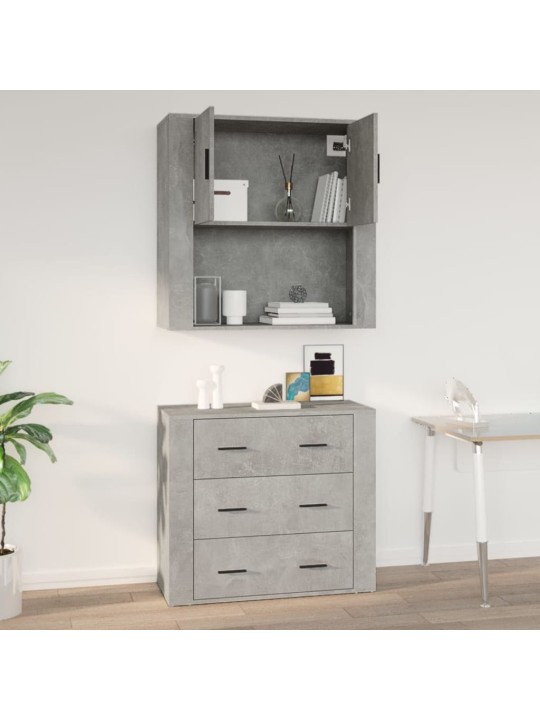 Nástěnná skříňka betonově šedá 80 x 33 x 80 cm kompozitní dřevo