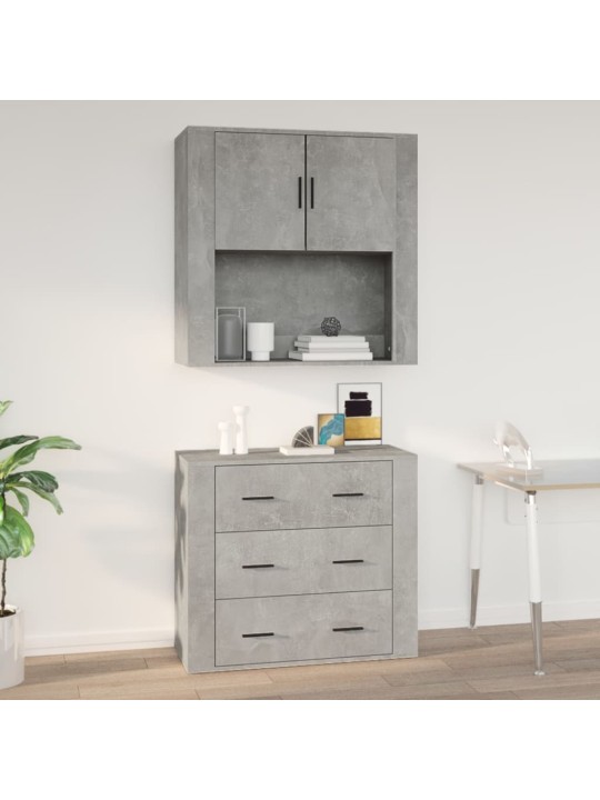 Nástěnná skříňka betonově šedá 80 x 33 x 80 cm kompozitní dřevo