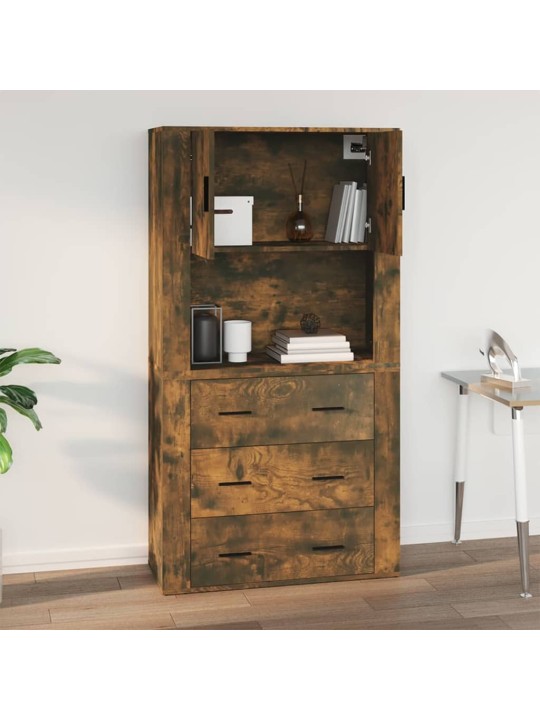 Nástěnná skříňka kouřový dub 80x33x80 cm kompozitní dřevo