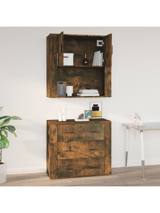 Nástěnná skříňka kouřový dub 80x33x80 cm kompozitní dřevo