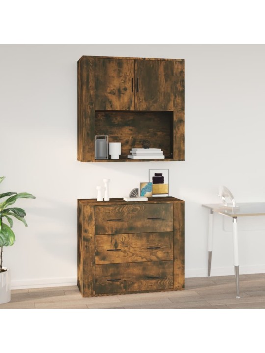 Nástěnná skříňka kouřový dub 80x33x80 cm kompozitní dřevo