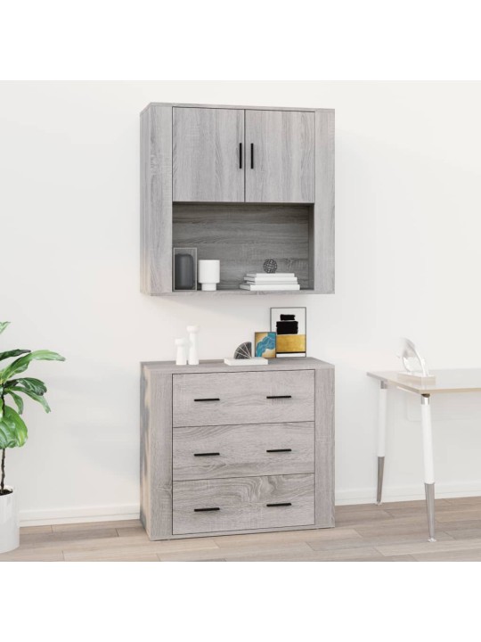 Nástěnná skříňka šedá sonoma 80x33x80 cm kompozitní dřevo