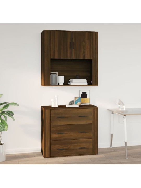Nástěnná skříňka hnědý dub 80x33x80 cm kompozitní dřevo
