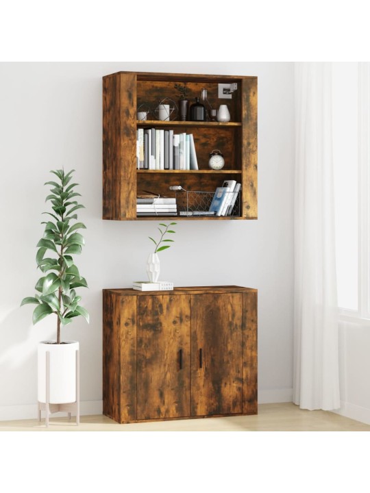 Nástěnná skříňka kouřový dub 80x33x80 cm kompozitní dřevo
