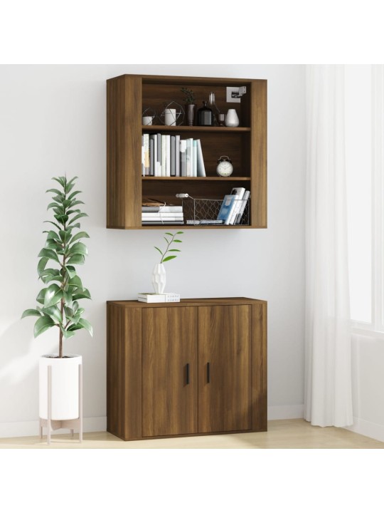 Nástěnná skříňka hnědý dub 80x33x80 cm kompozitní dřevo