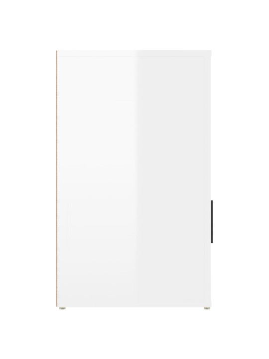 Noční stolek bílý s vysokým leskem 50x36x60 cm kompozitní dřevo
