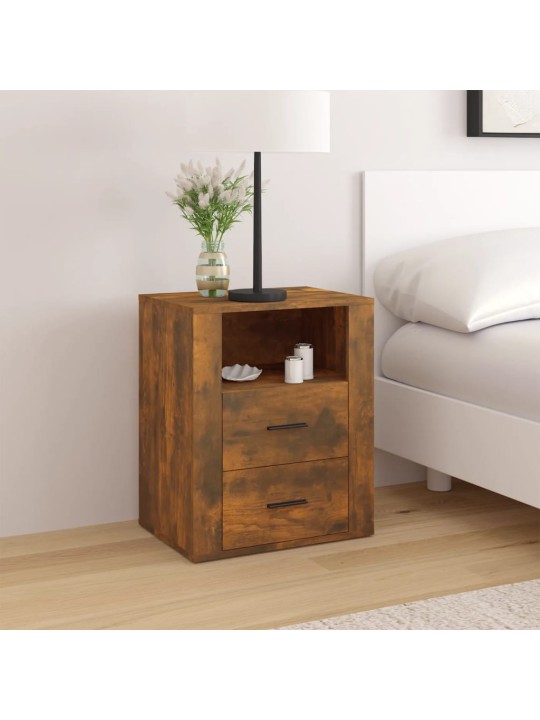 Noční stolek kouřový dub 50x36x60 cm kompozitní dřevo