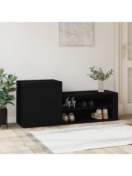 Botník černý 130x35x54 cm kompozitní dřevo