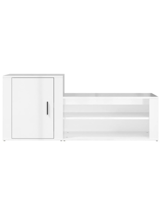 Botník bílý s vysokým leskem 130x35x54 cm kompozitní dřevo