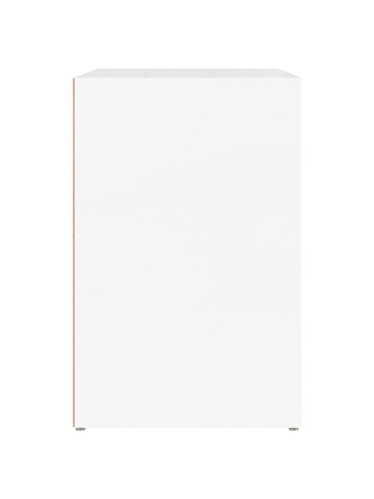 Botník bílý s vysokým leskem 130x35x54 cm kompozitní dřevo