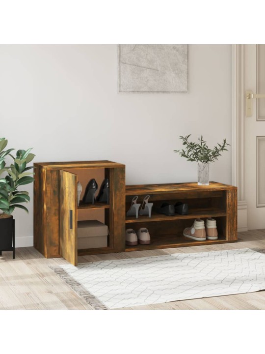 Botník kouřový dub 130 x 35 x 54 cm kompozitní dřevo