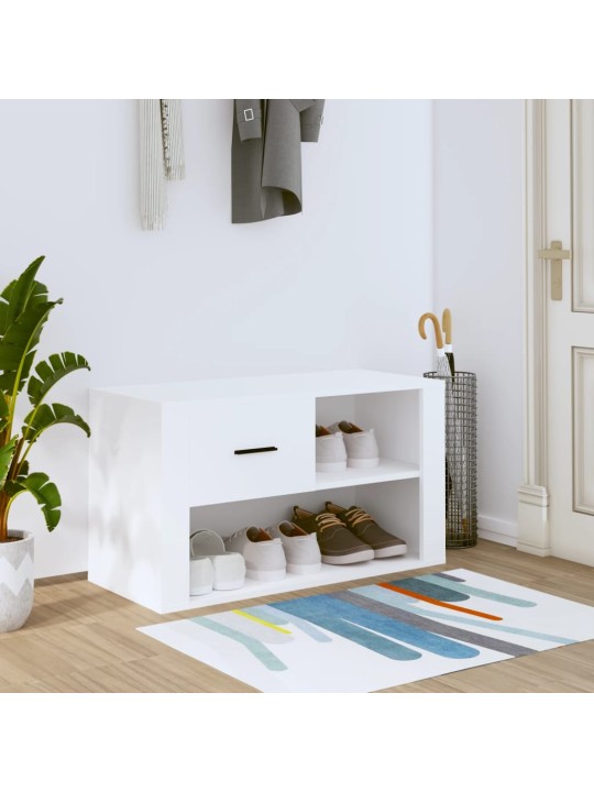 Botník bílý 80x35x45 cm kompozitní dřevo