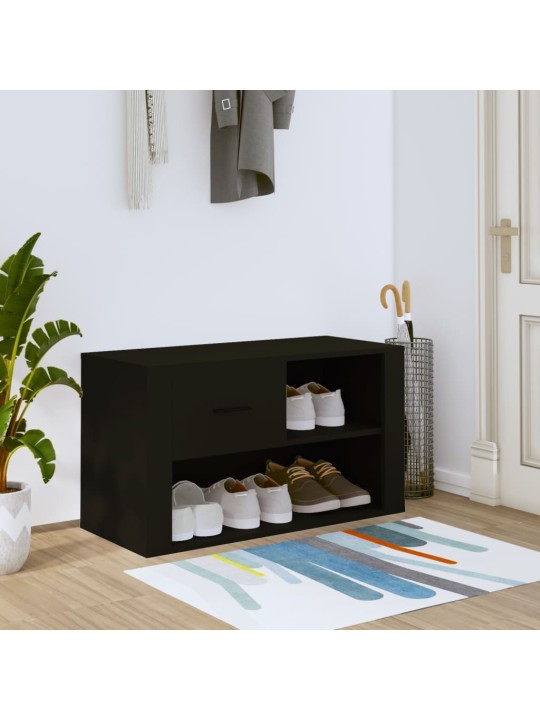 Botník černý 80x35x45 cm kompozitní dřevo