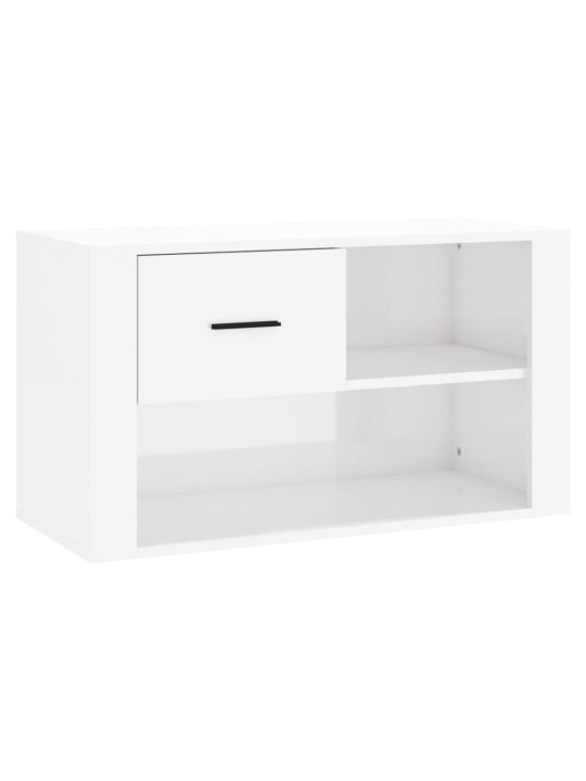 Botník bílý s vysokým leskem 80 x 35 x 45 cm kompozitní dřevo