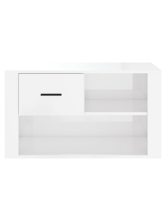 Botník bílý s vysokým leskem 80 x 35 x 45 cm kompozitní dřevo