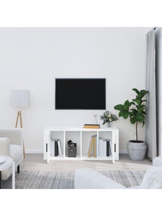 TV skříňka bílá 100 x 35 x 40 cm kompozitní dřevo