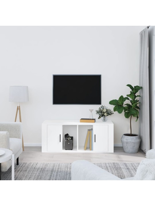 TV skříňka bílá 100 x 35 x 40 cm kompozitní dřevo