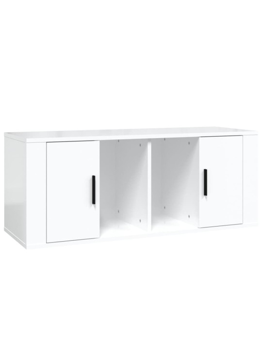TV skříňka lesklá bílá 100x35x40 cm kompozitní dřevo