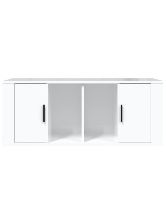 TV skříňka lesklá bílá 100x35x40 cm kompozitní dřevo