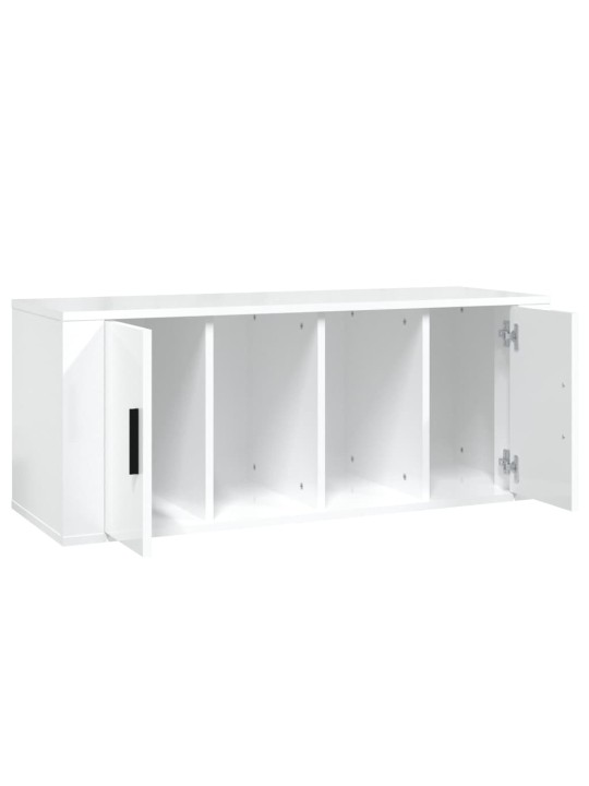 TV skříňka lesklá bílá 100x35x40 cm kompozitní dřevo