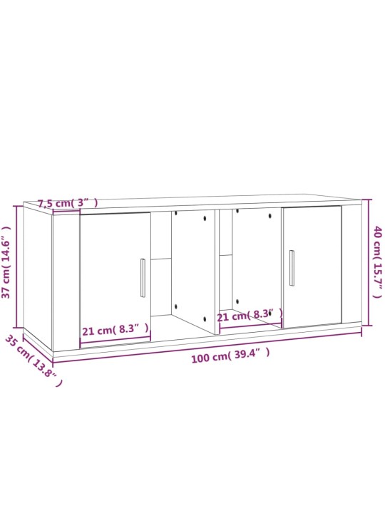 TV skříňka šedá sonoma 100 x 35 x 40 cm kompozitní dřevo