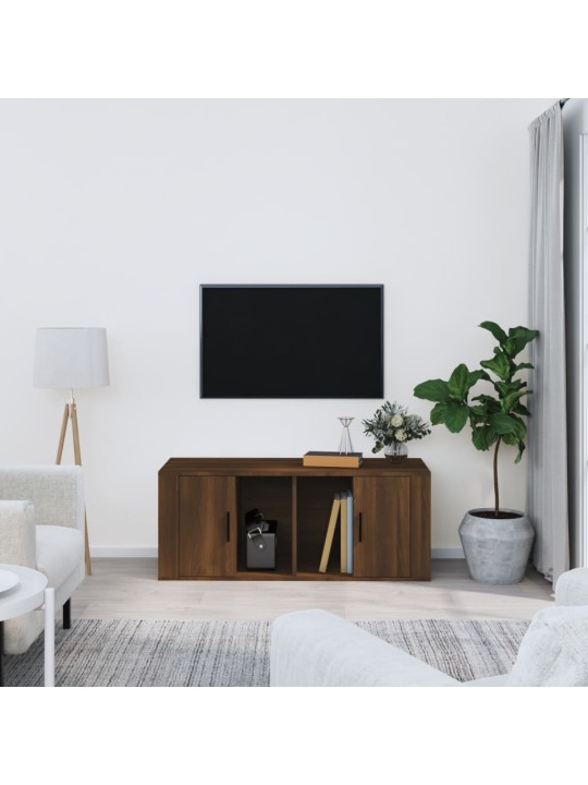 TV skříňka hnědý dub 100 x 35 x 40 cm kompozitní dřevo