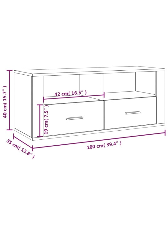 TV skříňka betonově šedá 100x35x40 cm kompozitní dřevo