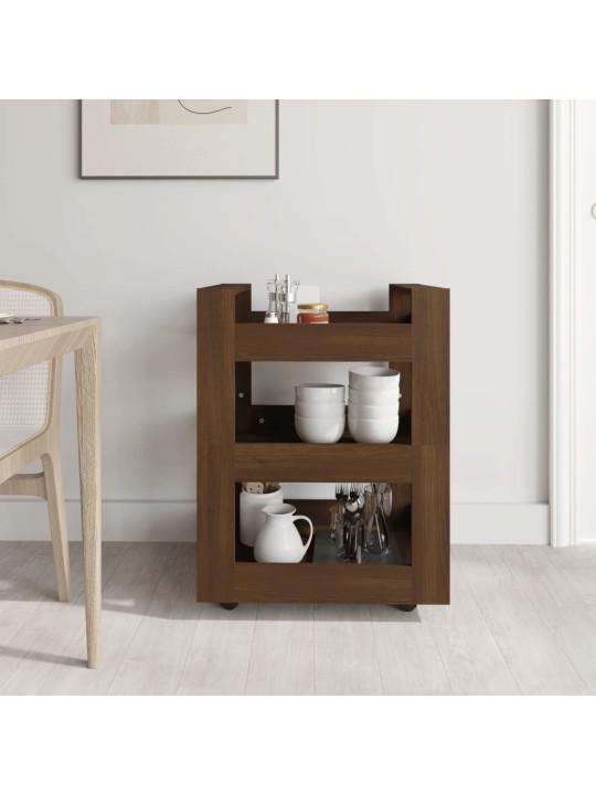 Kuchyňský vozík hnědý dub 60 x 45 x 80 cm kompozitní dřevo