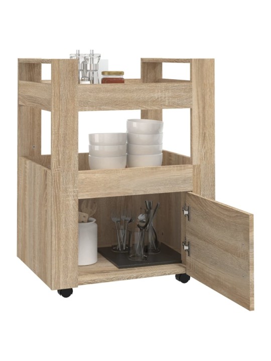 Kuchyňský vozík dub sonoma 60 x 45 x 80 cm kompozitní dřevo