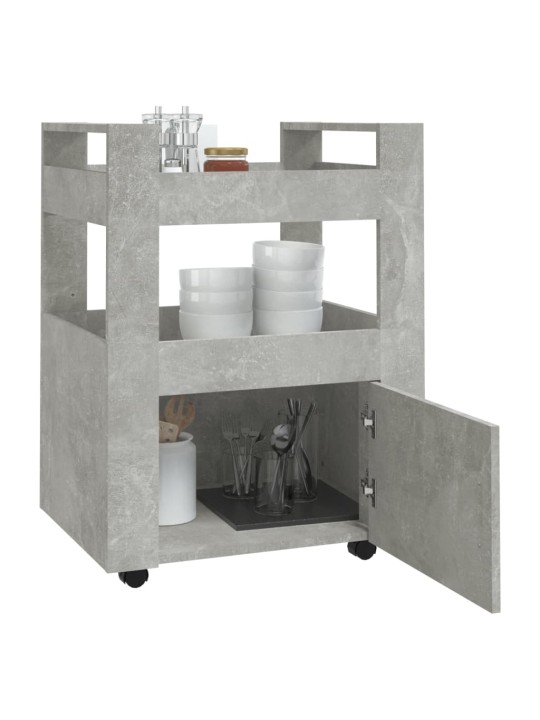 Kuchyňský vozík betonově šedá 60 x 45 x 80 cm kompozitní dřevo
