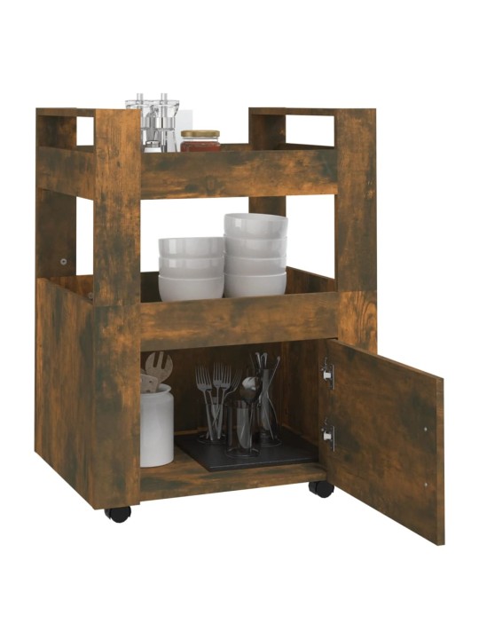 Kuchyňský vozík kouřový dub 60 x 45 x 80 cm kompozitní dřevo
